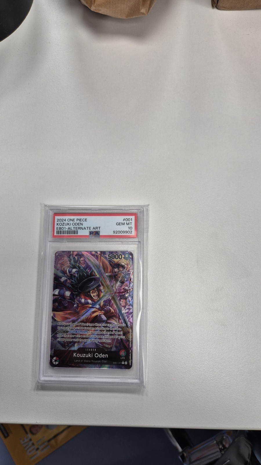 One Piece Card PSA10 Kozuki Oden Leader EB01-001 2024 ENGLISCH