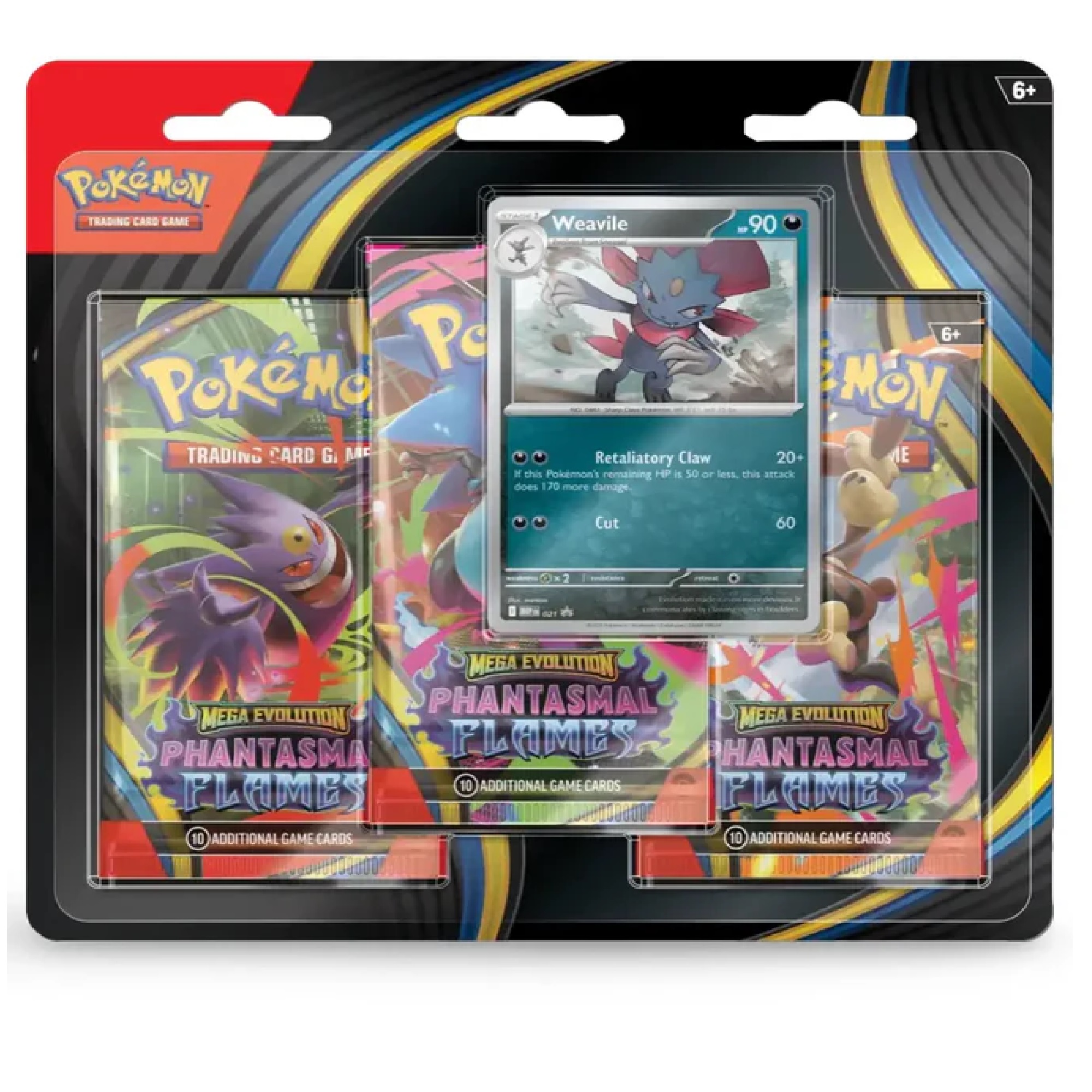Pokemon - Mega Evolution - Phantasmal Flames - 3er Blister (Sneasel oder Weavile) (Englisch)